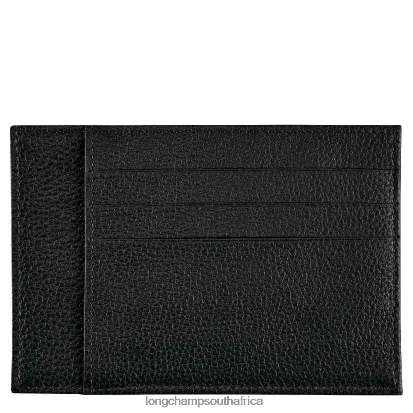 Le Foulonne Card holder Black Leather Goods Longchamp Men 6D0H6J650