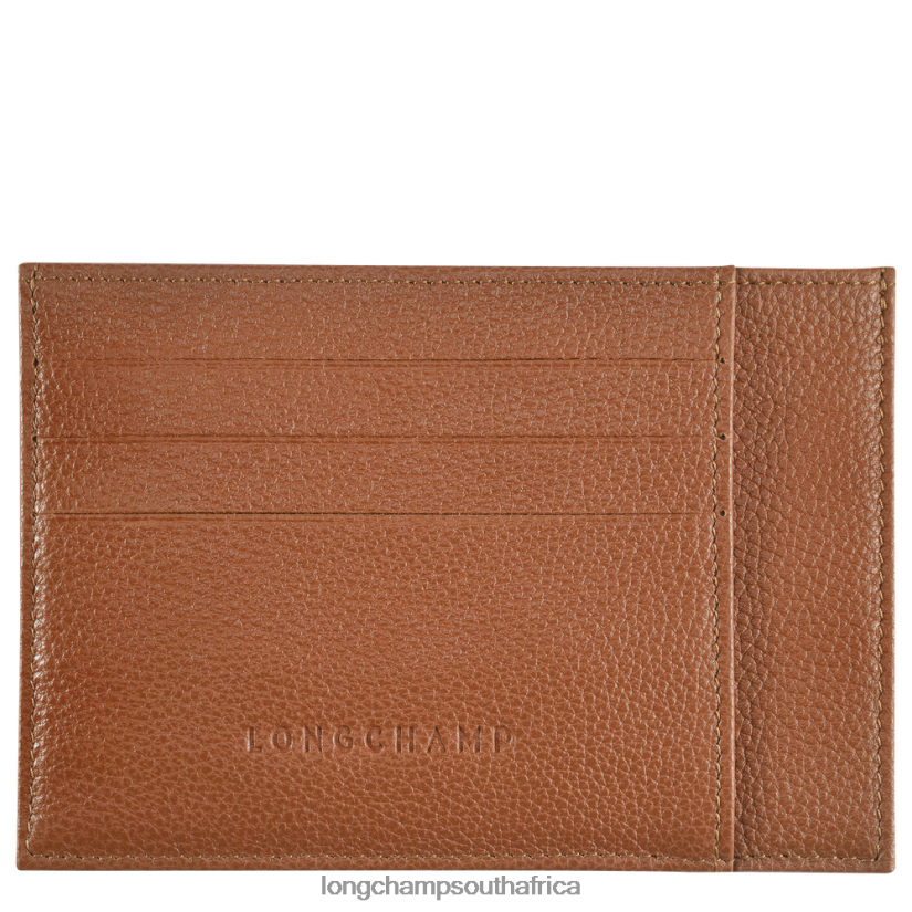 Le Foulonne Card holder Caramel Leather Goods Longchamp Men 6D0H6J652
