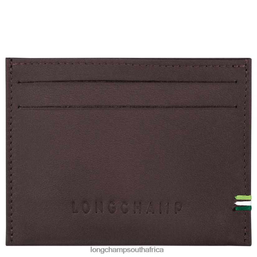sur Seine Card holder Mocha Leather Goods Longchamp Men 6D0H6J18