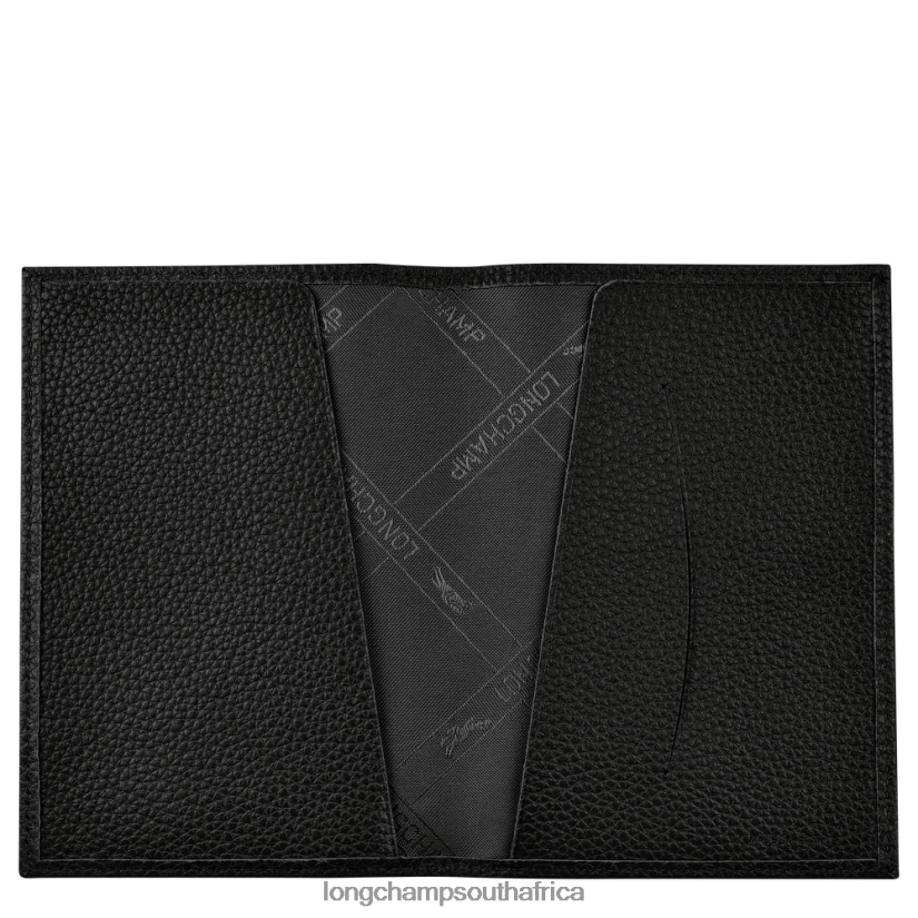 Le Foulonne Passport cover Black Leather Goods Longchamp Men 6D0H6J724