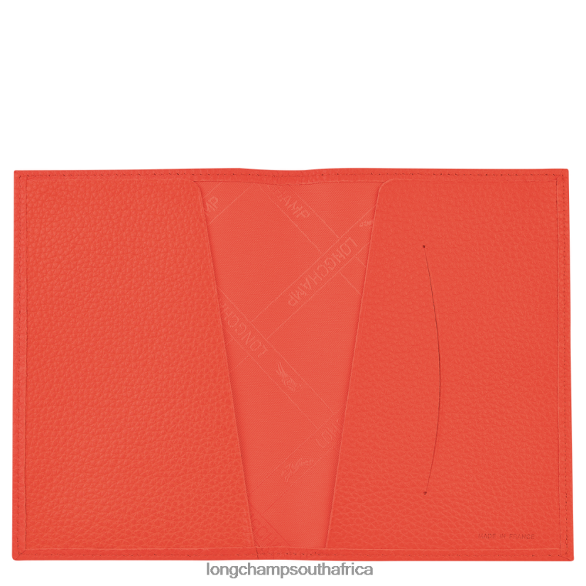 Le Foulonne Passport cover Orange Leather Goods Longchamp Men 6D0H6J725