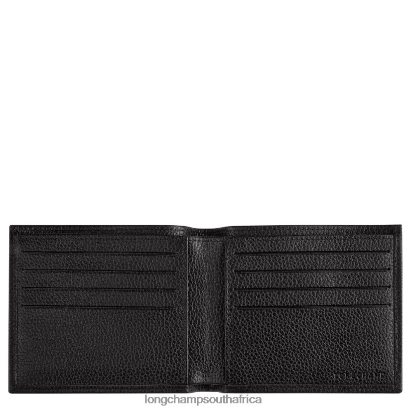 Le Foulonne Wallet Black Leather Goods Longchamp Men 6D0H6J627