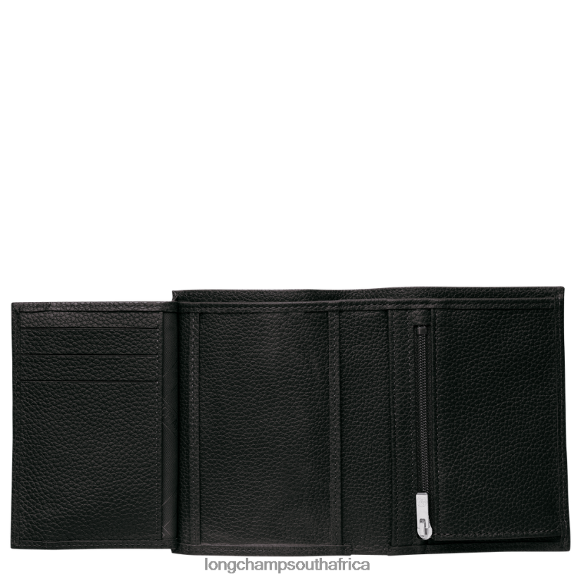 Le Foulonne Wallet Black Leather Goods Longchamp Men 6D0H6J630