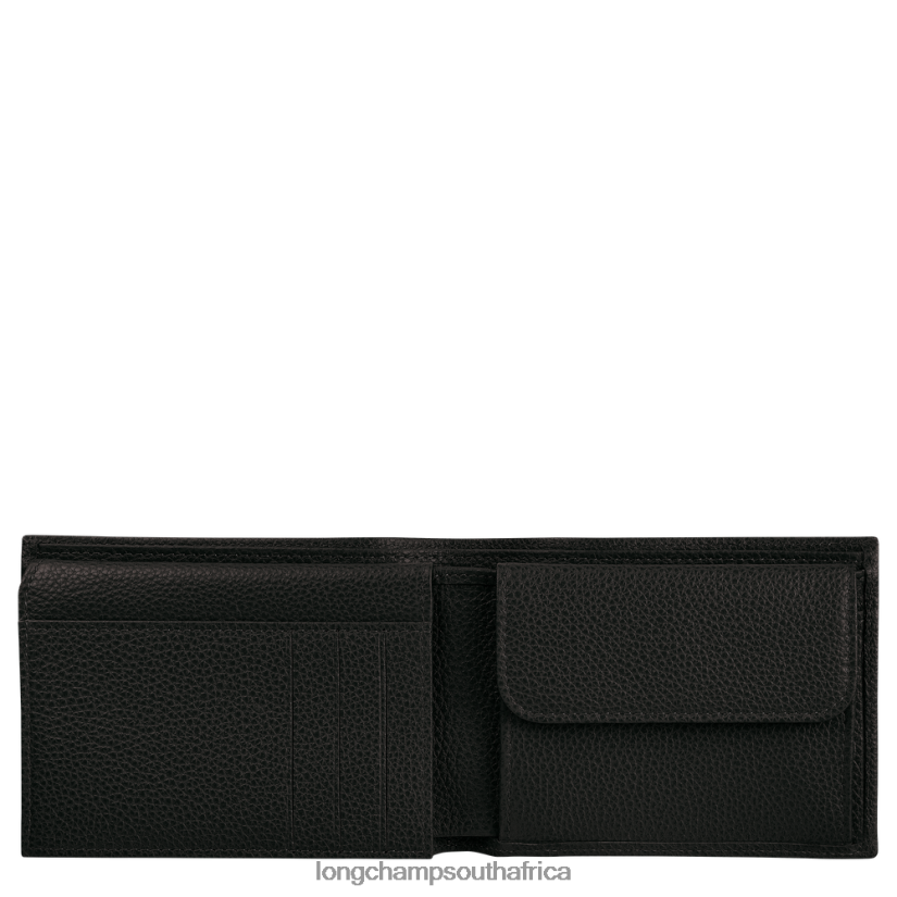 Le Foulonne Wallet Black Leather Goods Longchamp Men 6D0H6J633