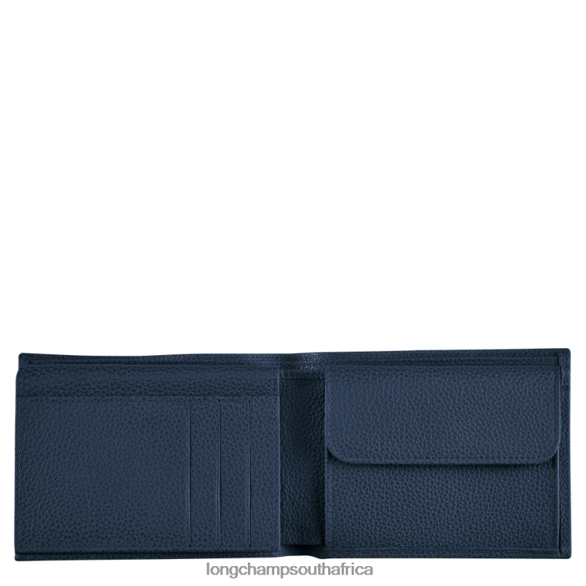 Le Foulonne Wallet Navy Leather Goods Longchamp Men 6D0H6J634