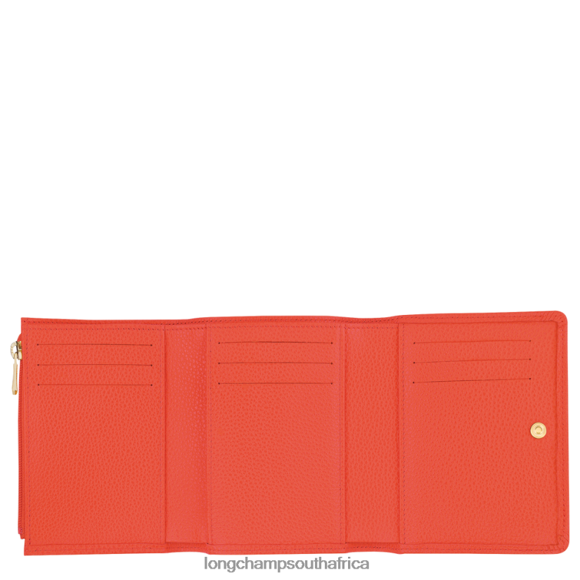 Le Foulonne Wallet Orange Leather Goods Longchamp Men 6D0H6J596