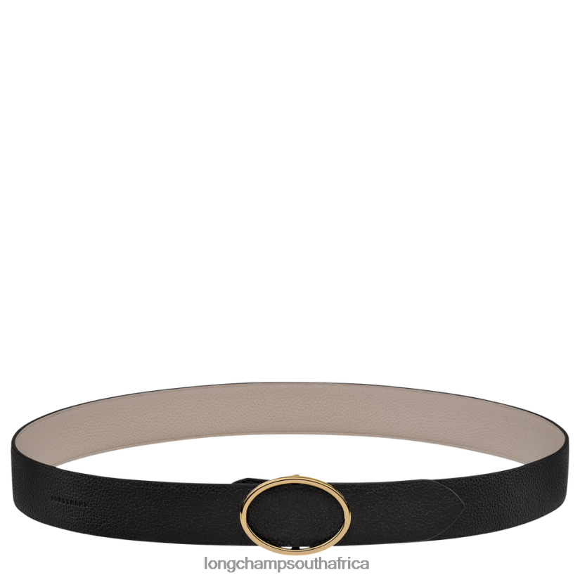 Le Foulonne belt Black/Turtledove Accessories Longchamp Women 6D0H6J961