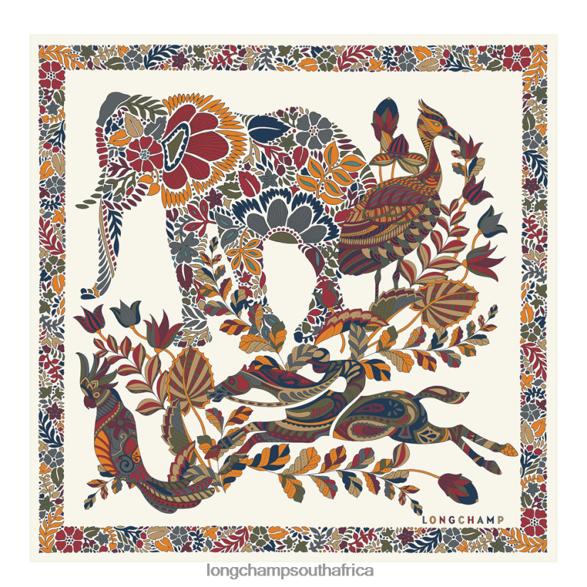 Spring/Summer 2023 Collection Silk scarf 50 Ecru Accessories Longchamp Women 6D0H6J1004