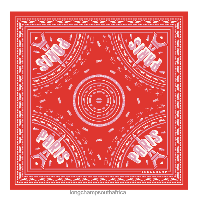 Spring/Summer 2023 Collection Silk scarf 50 Orange Accessories Longchamp Women 6D0H6J1016