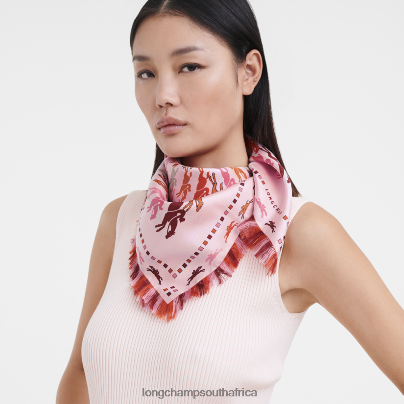 Spring/Summer 2023 Collection Silk scarf 70 Pink Accessories Longchamp Women 6D0H6J1028