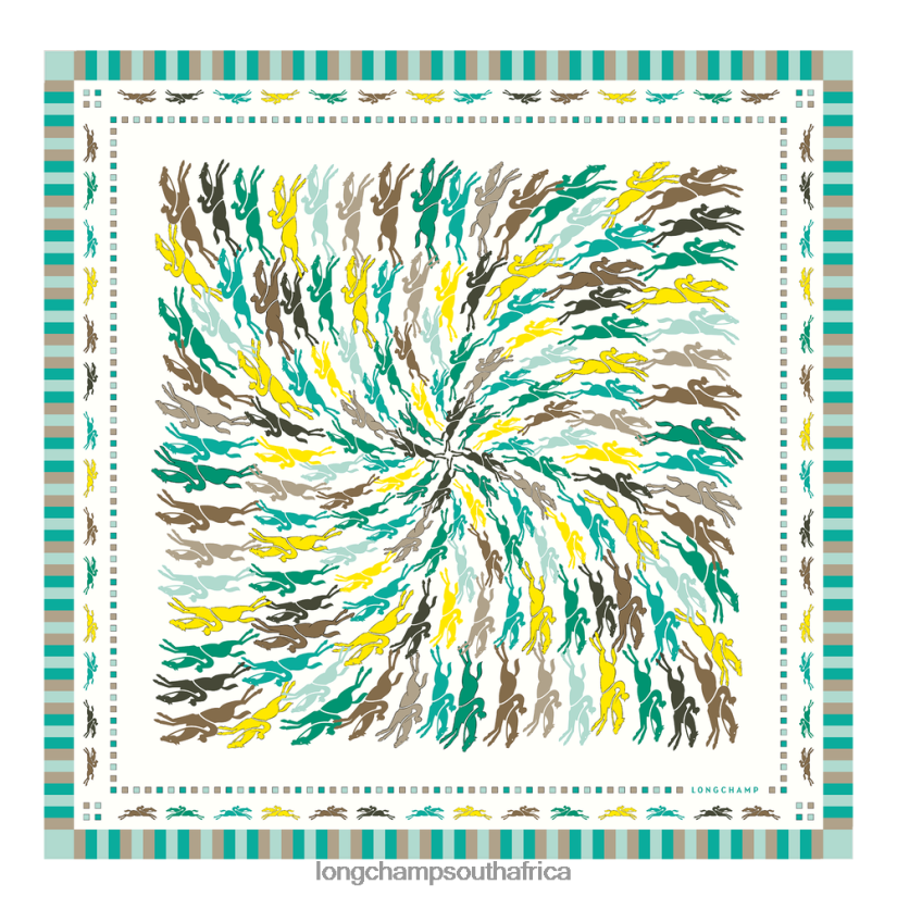 Spring/Summer 2023 Collection Silk scarf 70 Turquoise Accessories Longchamp Women 6D0H6J1029