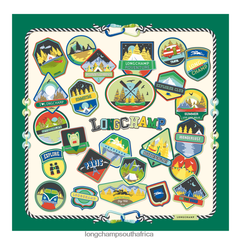 Spring/Summer 2023 Collection Silk scarf 90 Grass/Green Light Accessories Longchamp Women 6D0H6J1058