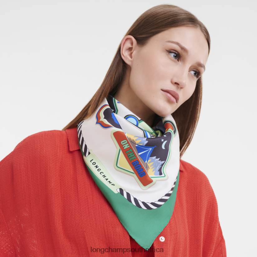 Spring/Summer 2023 Collection Silk scarf 90 Grass/Green Light Accessories Longchamp Women 6D0H6J1058