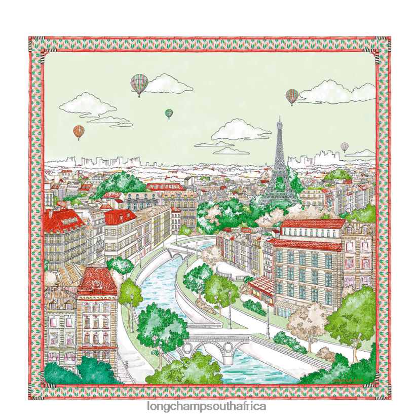 Spring/Summer 2023 Collection Silk scarf 90 Orange Accessories Longchamp Women 6D0H6J1044