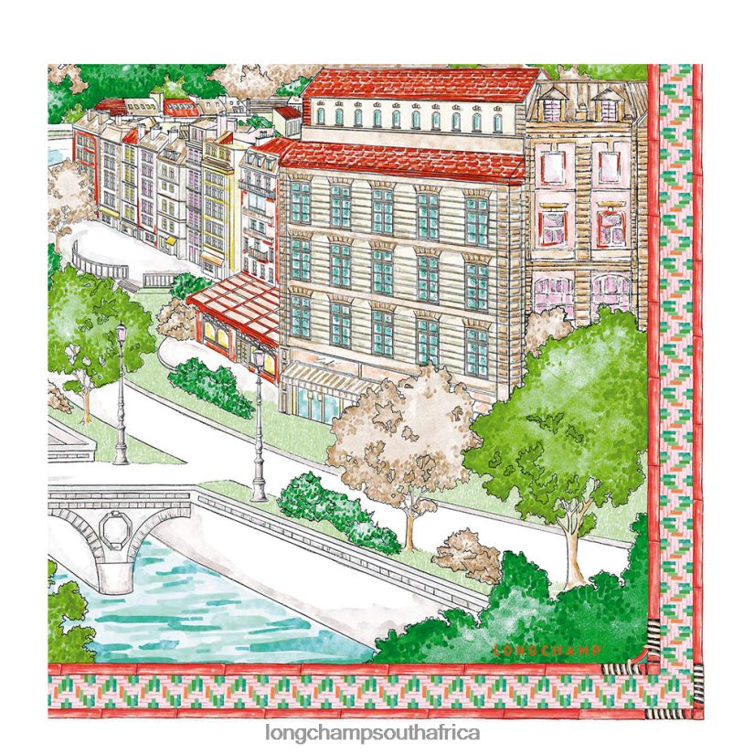 Spring/Summer 2023 Collection Silk scarf 90 Orange Accessories Longchamp Women 6D0H6J1044