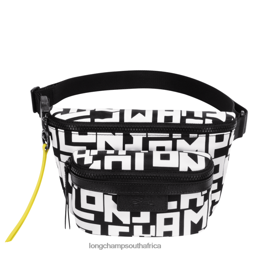 Le Pliage LGP Belt bag Black White Bags Longchamp Women 6D0H6J455