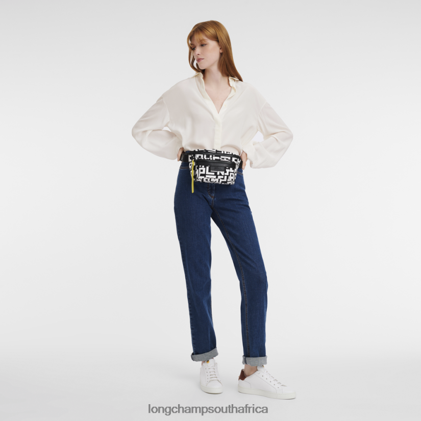 Le Pliage LGP Belt bag Black/White Bags Longchamp Women 6D0H6J455