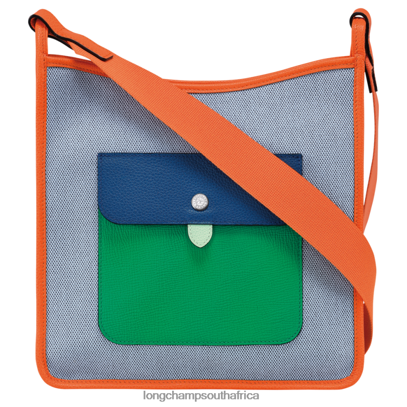 Le Foulonne Zipped crossbody bag Blue/Orange Bags Longchamp Women 6D0H6J260