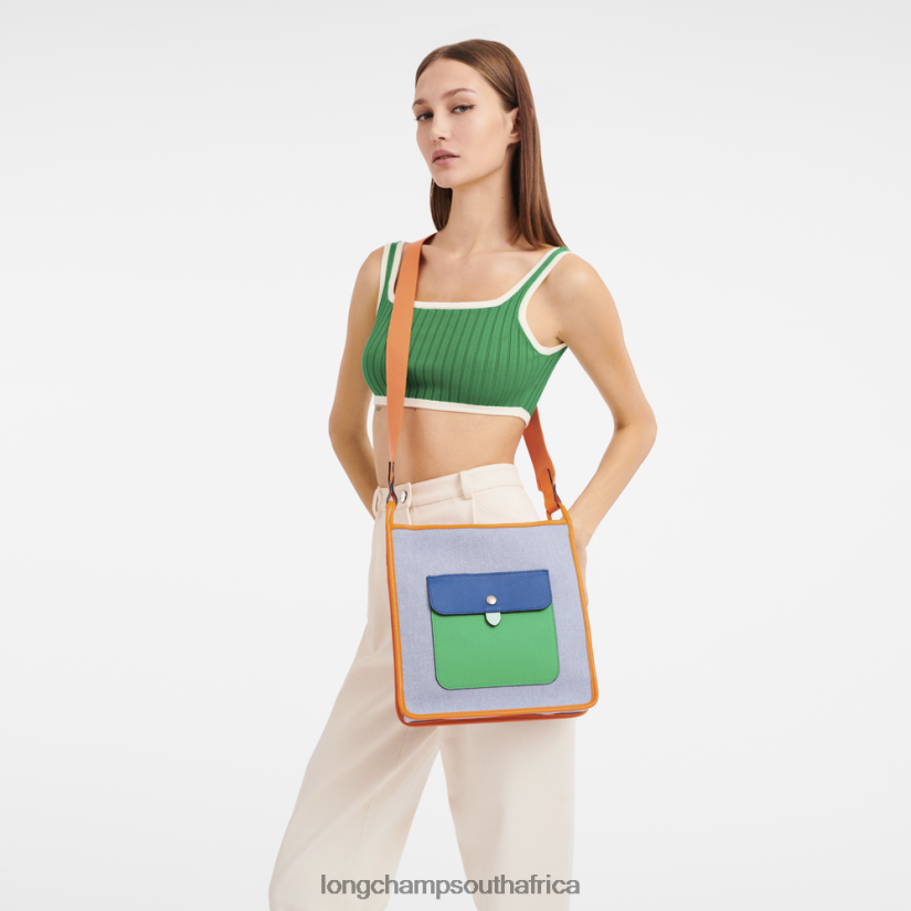 Le Foulonne Zipped crossbody bag Blue/Orange Bags Longchamp Women 6D0H6J260