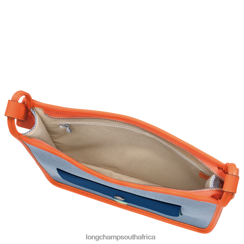 Le Foulonne Zipped crossbody bag Blue/Orange Bags Longchamp Women 6D0H6J260