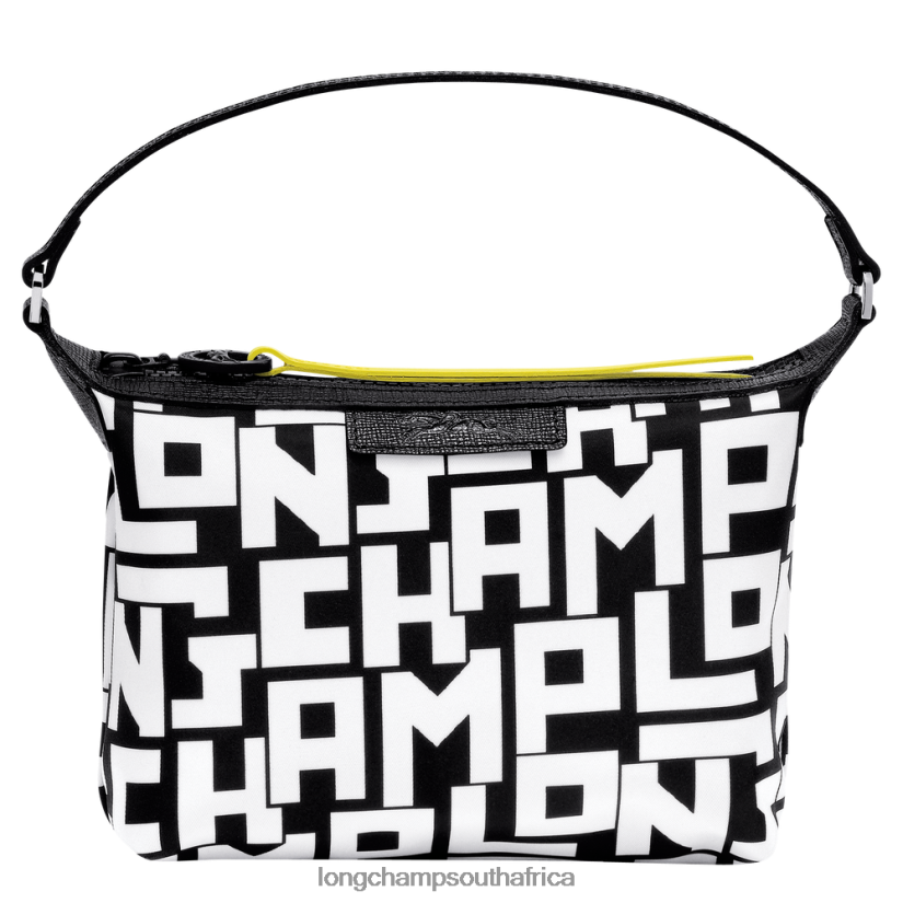 Le Pliage LGP Clutch Black/White Bags Longchamp Women 6D0H6J227