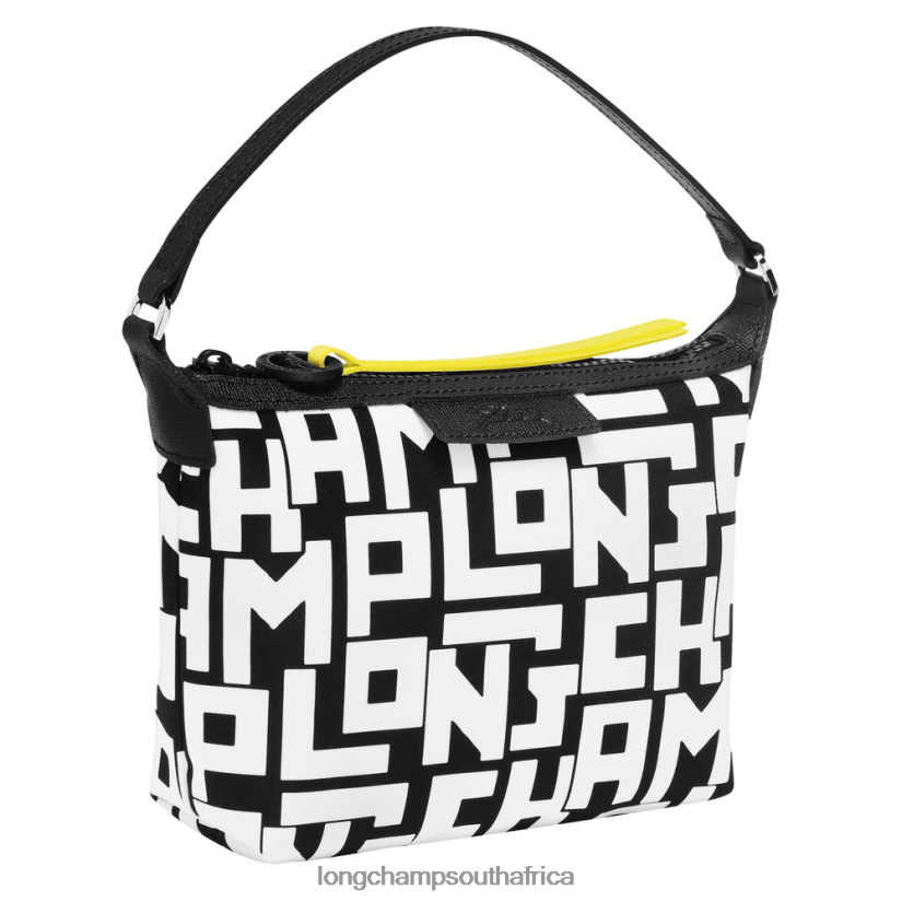 Le Pliage LGP Clutch Black/White Bags Longchamp Women 6D0H6J227