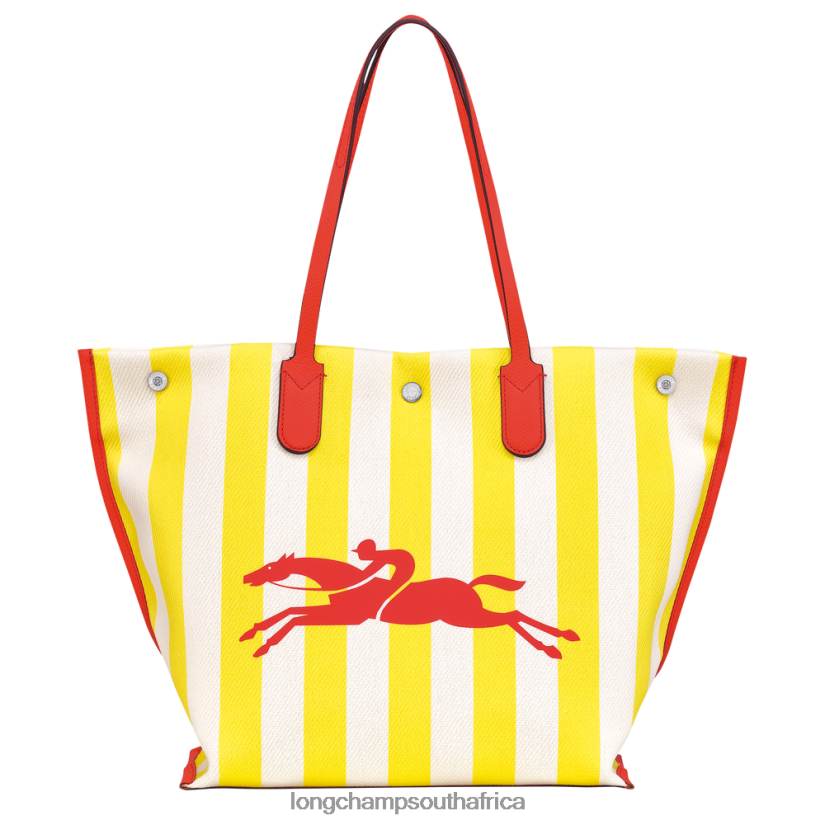 Roseau Essential Tote bag Yellow/White Bags Longchamp Women 6D0H6J364 Roseau Essential Tote bag Yellow/White Bags Longchamp Women 6D0H6J364