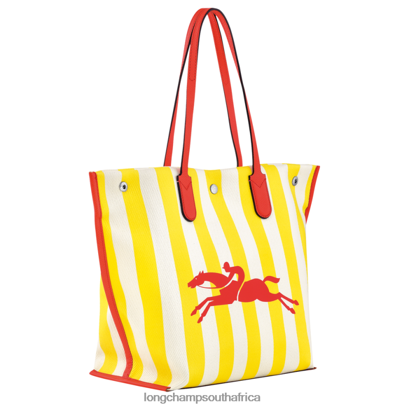 Roseau Essential Tote bag Yellow/White Bags Longchamp Women 6D0H6J364