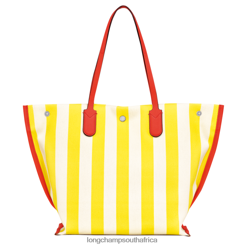 Roseau Essential Tote bag Yellow/White Bags Longchamp Women 6D0H6J364