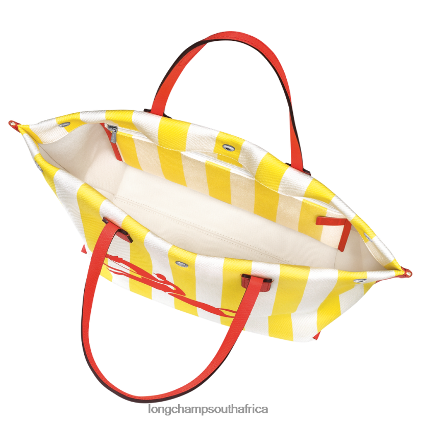 Roseau Essential Tote bag Yellow/White Bags Longchamp Women 6D0H6J364