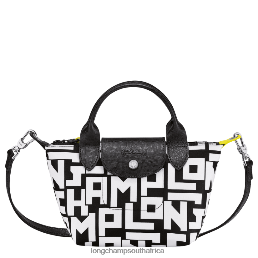 Le Pliage LGP Handbag Black/White Bags Longchamp Women 6D0H6J89