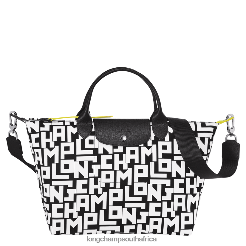 Le Pliage LGP Handbag Black/White Bags Longchamp Women 6D0H6J91