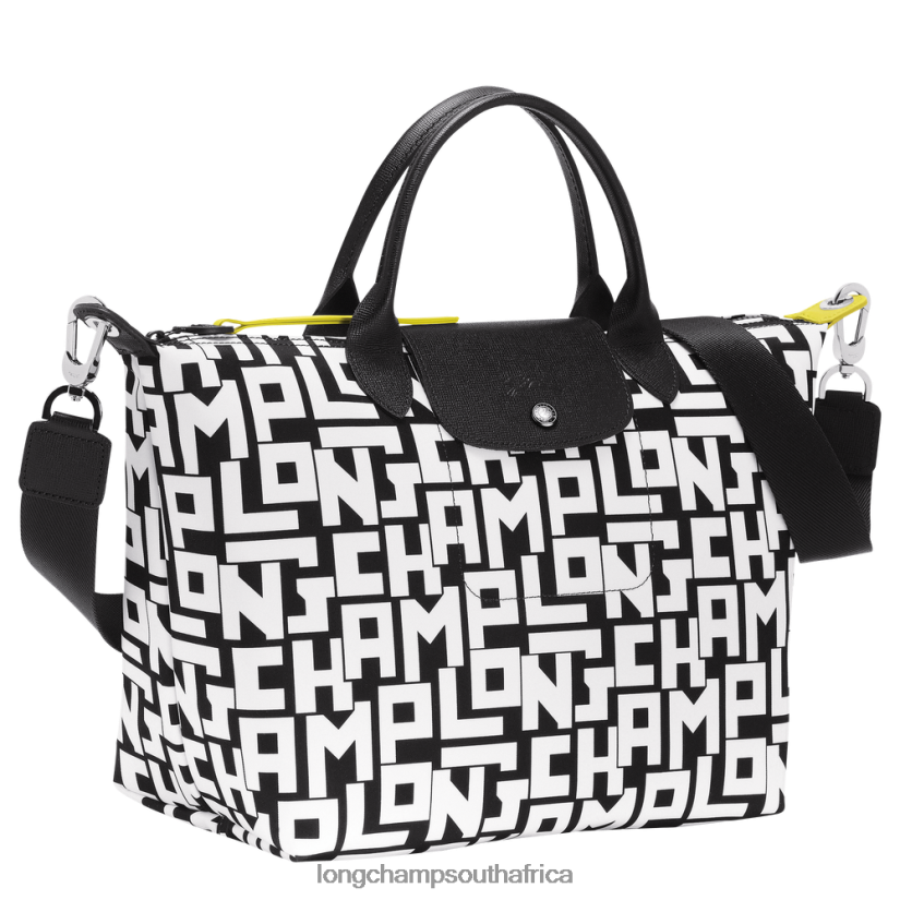 Le Pliage LGP Handbag Black/White Bags Longchamp Women 6D0H6J91