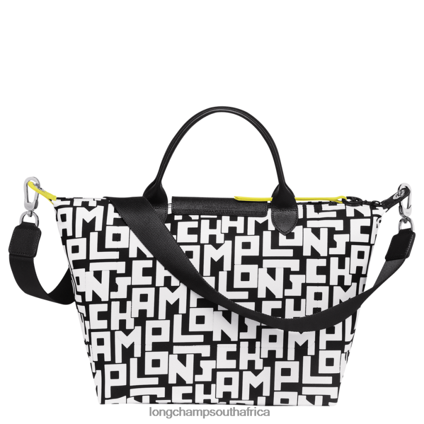 Le Pliage LGP Handbag Black/White Bags Longchamp Women 6D0H6J91