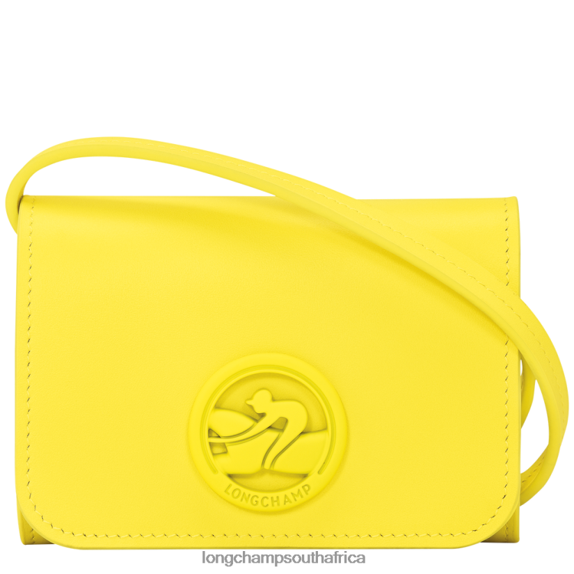 Box-Trot Coin purse with leather lace Lemon Leather Goods Longchamp Women 6D0H6J514