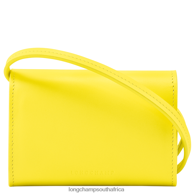 Box-Trot Coin purse with leather lace Lemon Leather Goods Longchamp Women 6D0H6J514