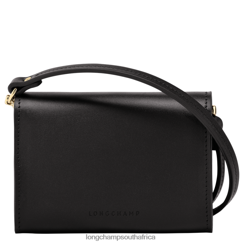 Box-Trot Coin purse with shoulder strap Black Leather Goods Longchamp Women 6D0H6J516