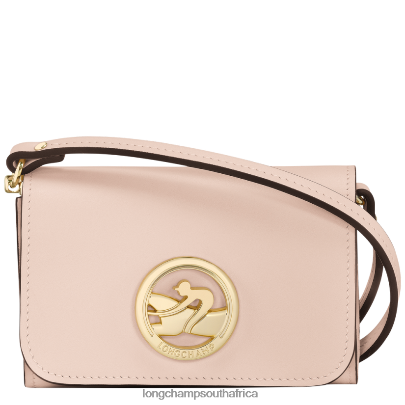 Box-Trot Coin purse with shoulder strap Pale Pink Leather Goods Longchamp Women 6D0H6J519