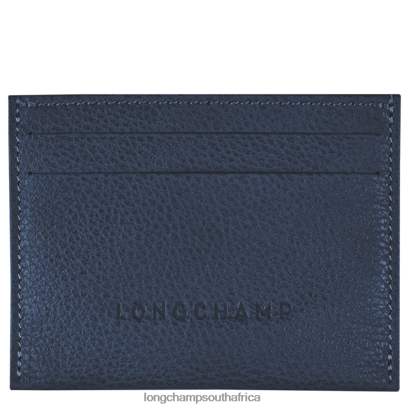 Le Foulonne Cardholder Navy Leather Goods Longchamp Women 6D0H6J649