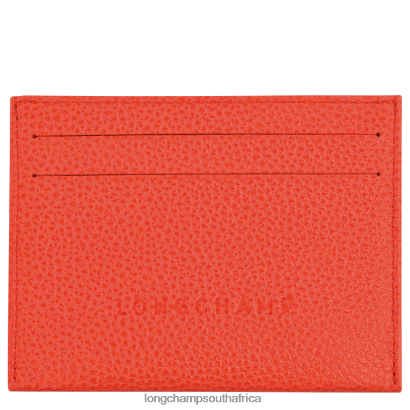 Le Foulonne Cardholder Orange Leather Goods Longchamp Women 6D0H6J644