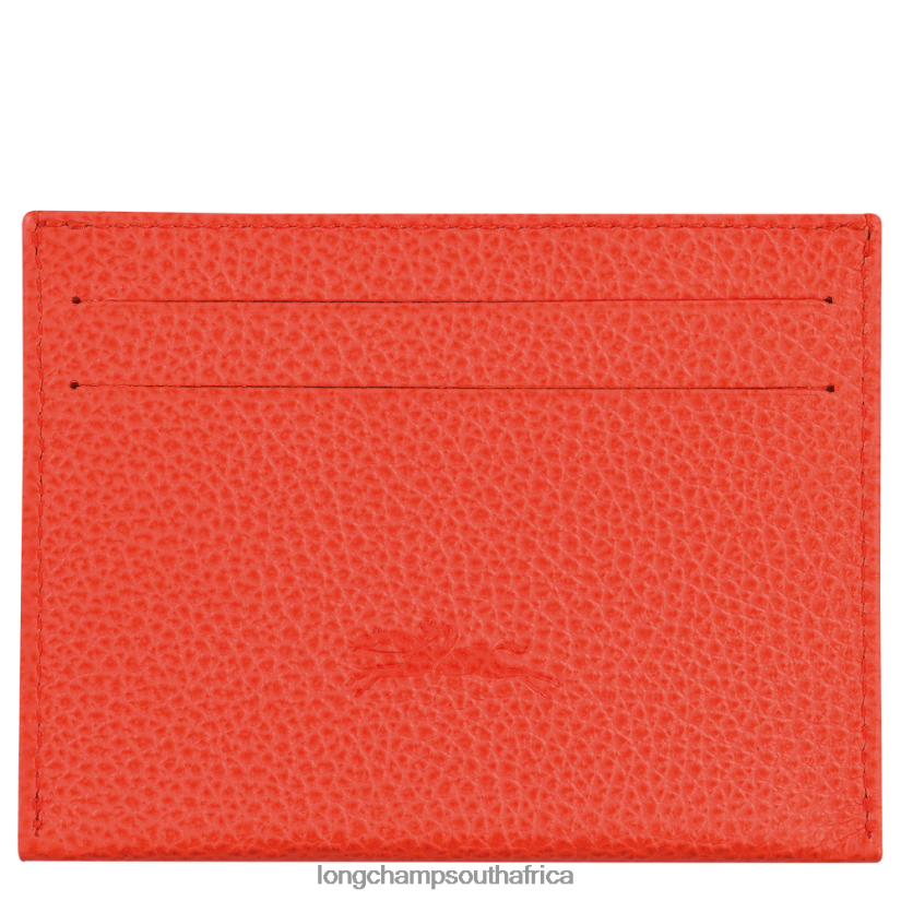 Le Foulonne Cardholder Orange Leather Goods Longchamp Women 6D0H6J644