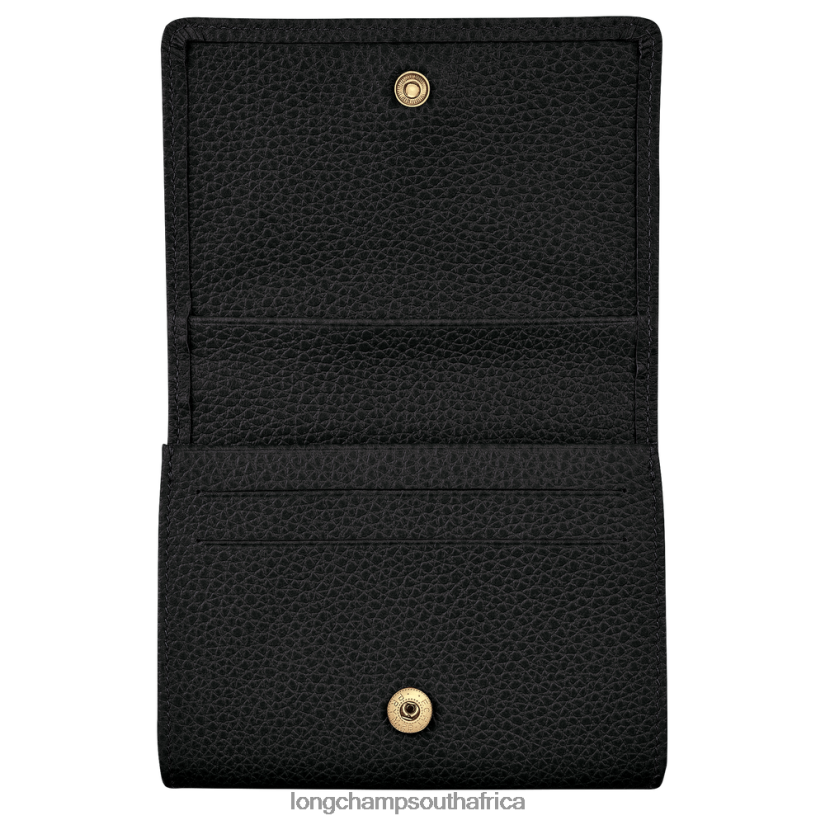 Le Foulonne Coin purse Black Leather Goods Longchamp Women 6D0H6J521