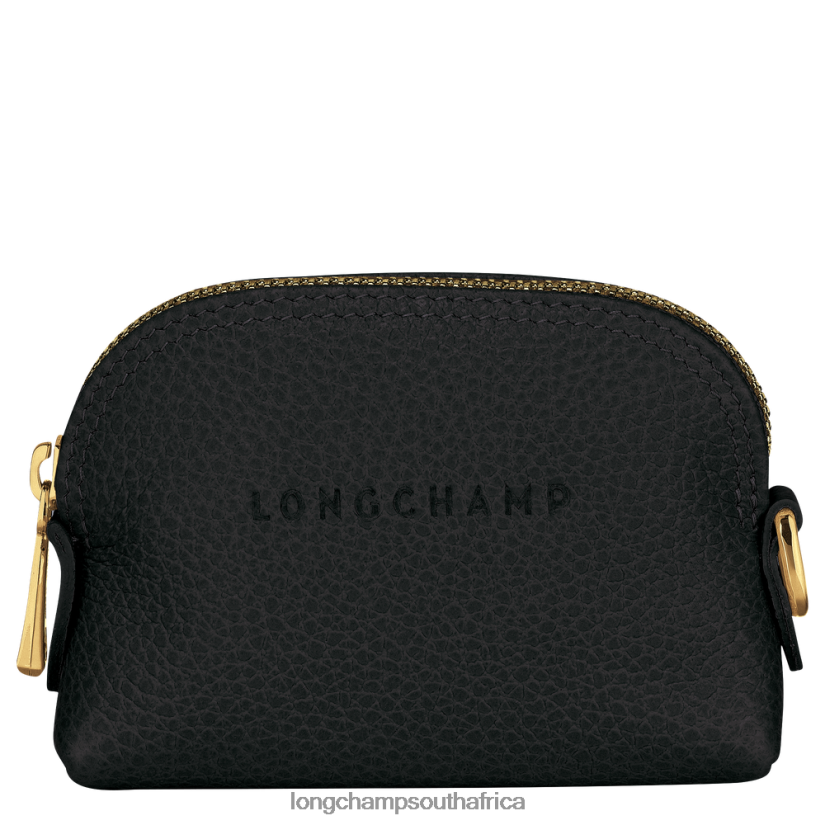 Le Foulonne Coin purse Black Leather Goods Longchamp Women 6D0H6J524