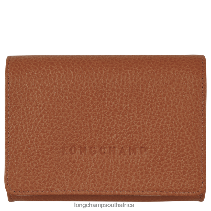 Le Foulonne Coin purse Caramel Leather Goods Longchamp Women 6D0H6J522