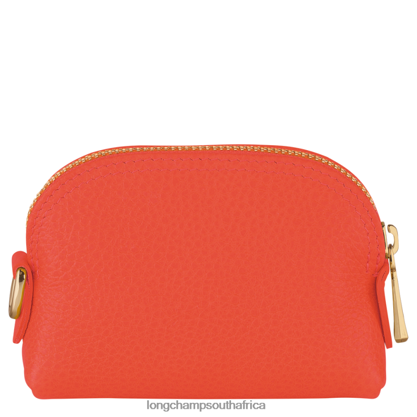 Le Foulonne Coin purse Orange Leather Goods Longchamp Women 6D0H6J525