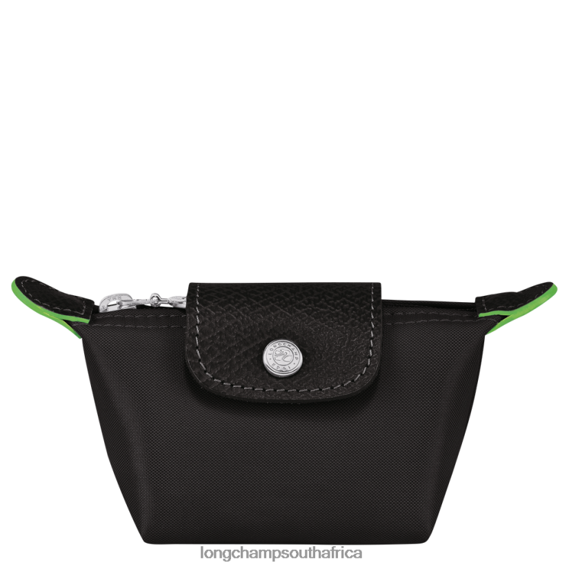 Le Pliage Green Coin purse Black Leather Goods Longchamp Women 6D0H6J506