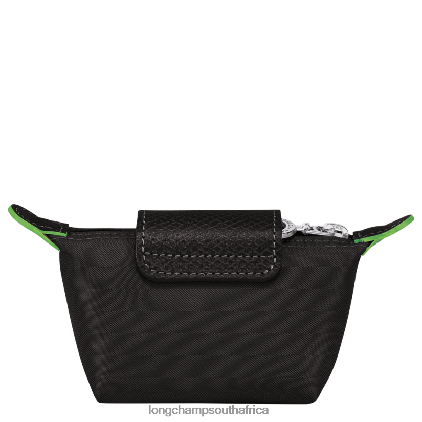 Le Pliage Green Coin purse Black Leather Goods Longchamp Women 6D0H6J506