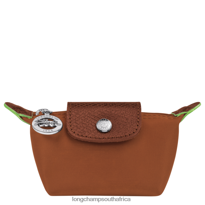 Le Pliage Green Coin purse Cognac Leather Goods Longchamp Women 6D0H6J508
