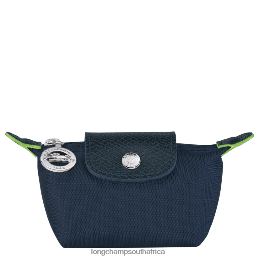 Le Pliage Green Coin purse Navy Leather Goods Longchamp Women 6D0H6J510