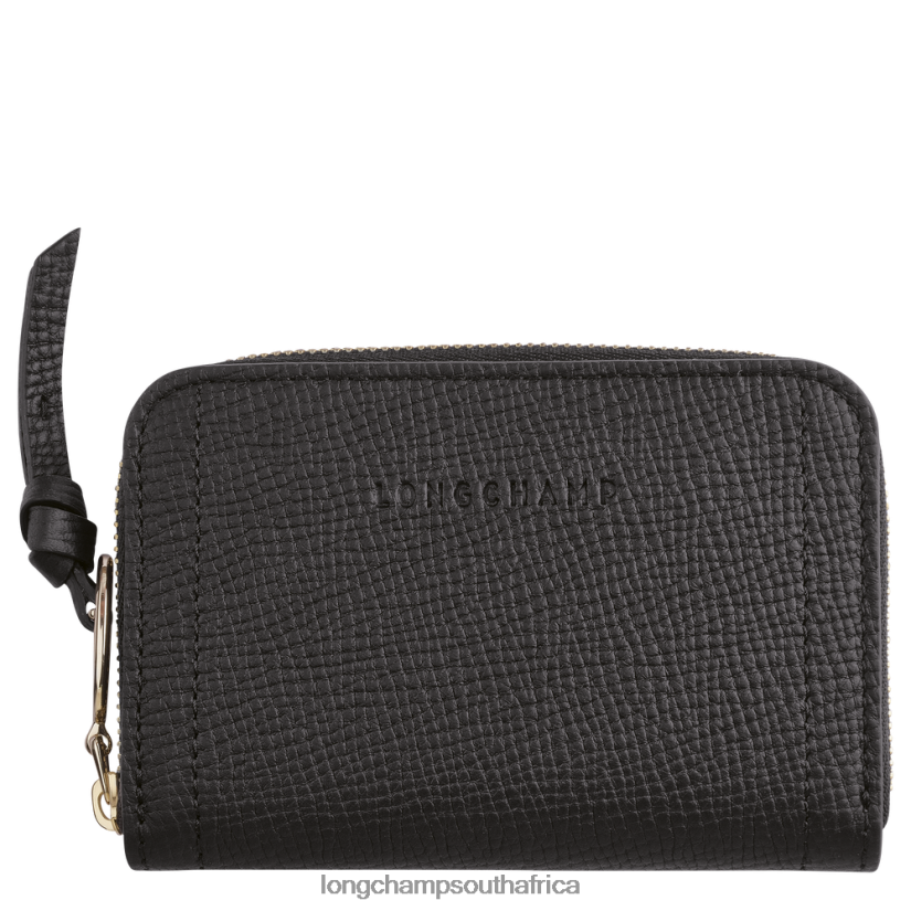 Mailbox Coin purse Black Leather Goods Longchamp Women 6D0H6J536